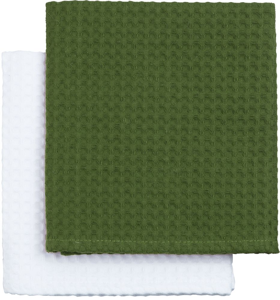 Набор кухонных полотенец Good Wipe, белый с зеленым (Миниатюра WWW (1000))