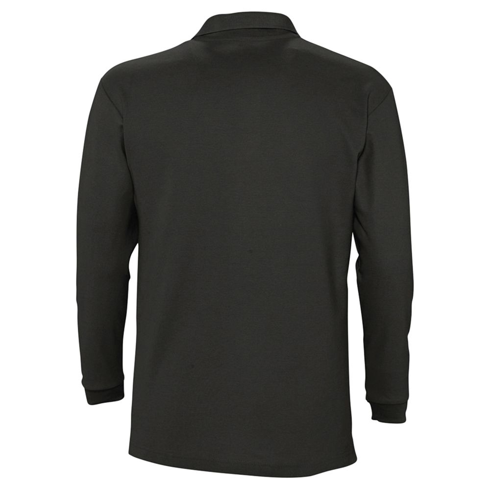 Рубашка поло мужская с длинным рукавом Winter II 210 черная (Миниатюра WWW (1000))