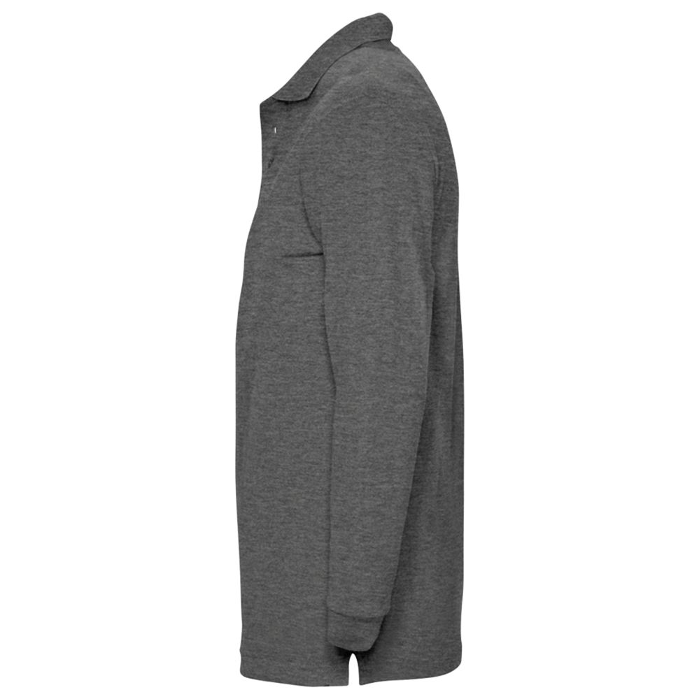Рубашка поло мужская с длинным рукавом Winter II 210 черный меланж (Миниатюра WWW (1000))