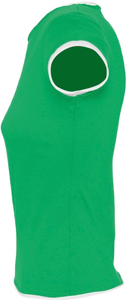 Футболка женская Moorea 170, ярко-зеленая с белой отделкой (Миниатюра WWW (1000))