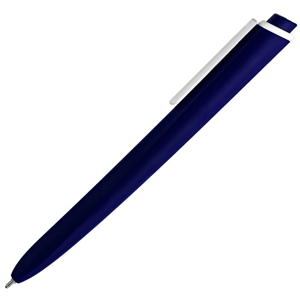 Ручка шариковая Pigra P02 Mat, темно-синяя с белым (Миниатюра WWW (1000))