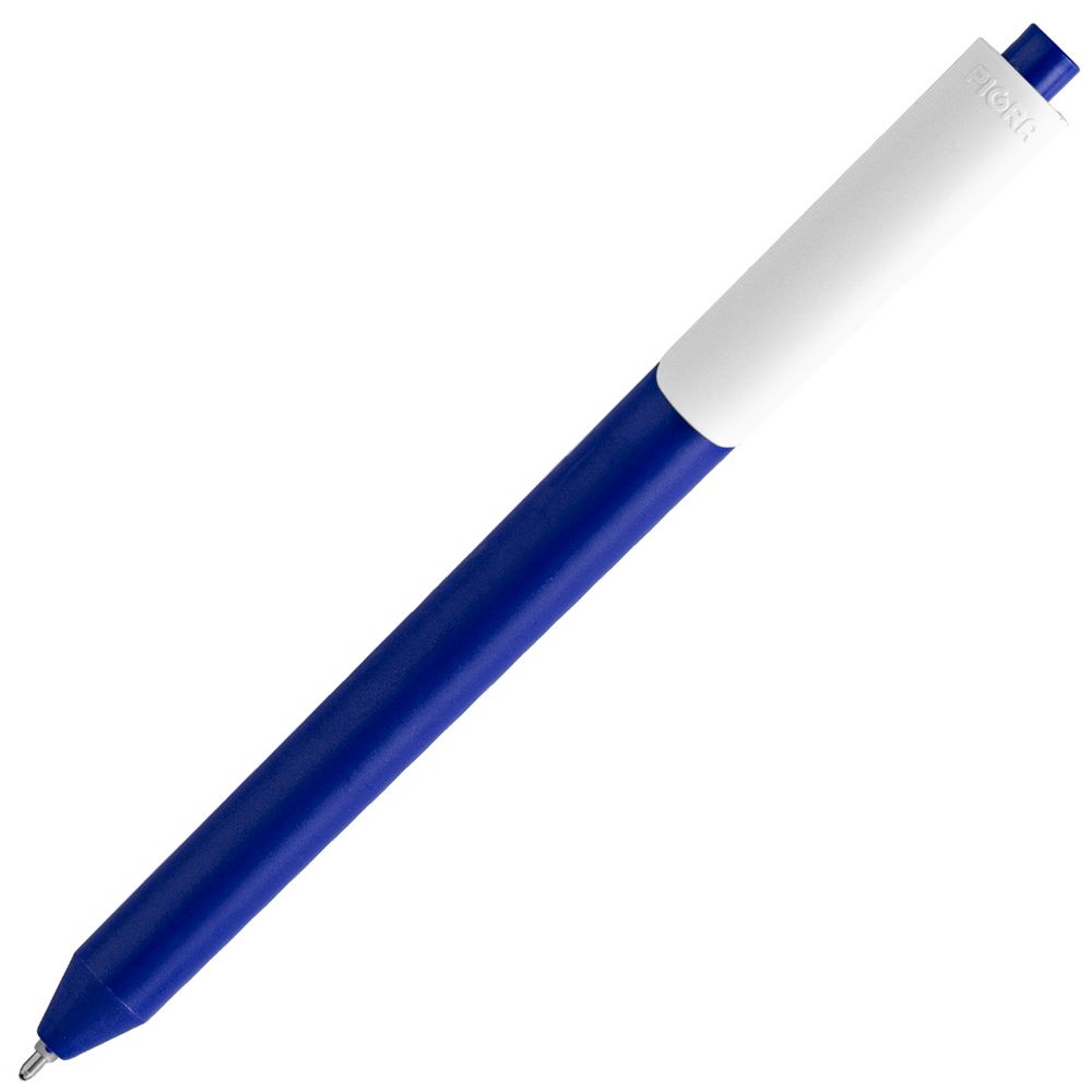 Ручка шариковая Pigra P03 Mat, темно-синяя с белым (Миниатюра WWW (1000))