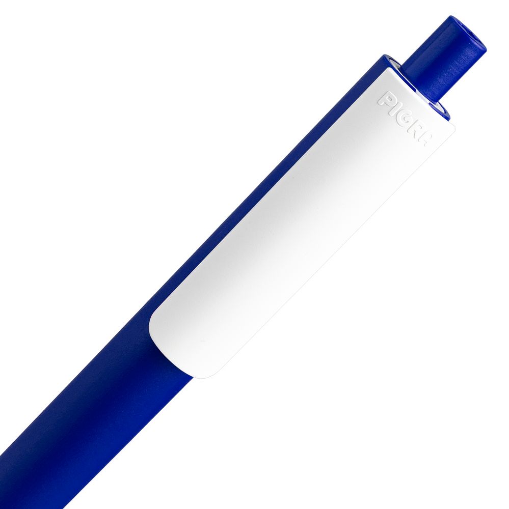 Ручка шариковая Pigra P03 Mat, темно-синяя с белым (Миниатюра WWW (1000))