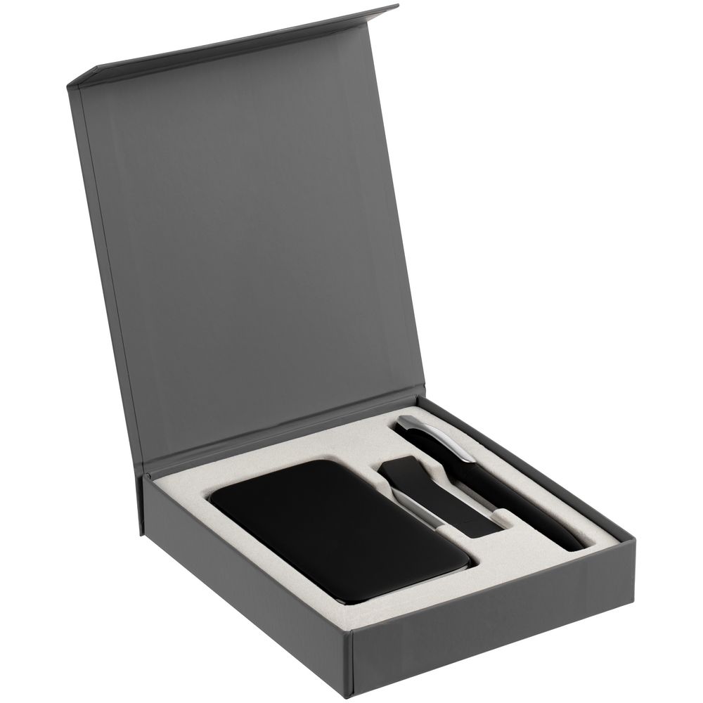 Коробка Latern для аккумулятора 5000 мАч, флешки и ручки, серая (Миниатюра WWW (1000))