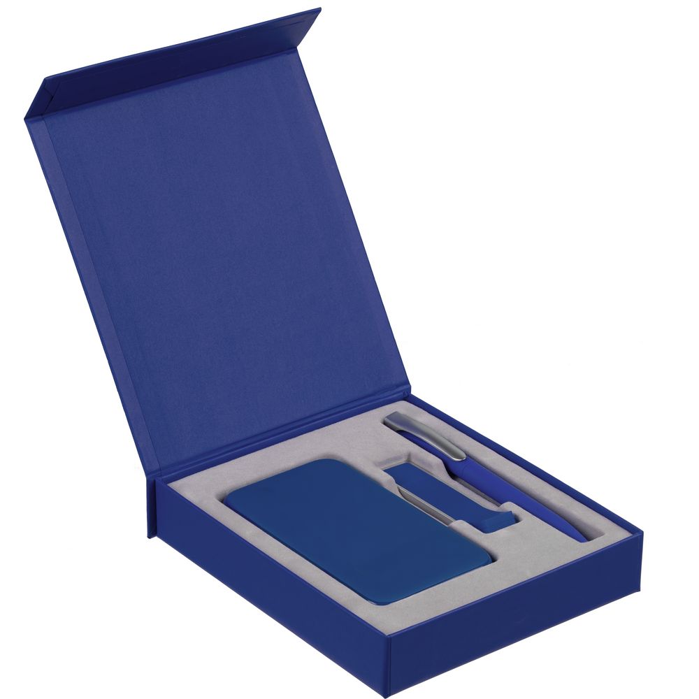 Коробка Latern для аккумулятора 5000 мАч, флешки и ручки, синяя (Миниатюра WWW (1000))