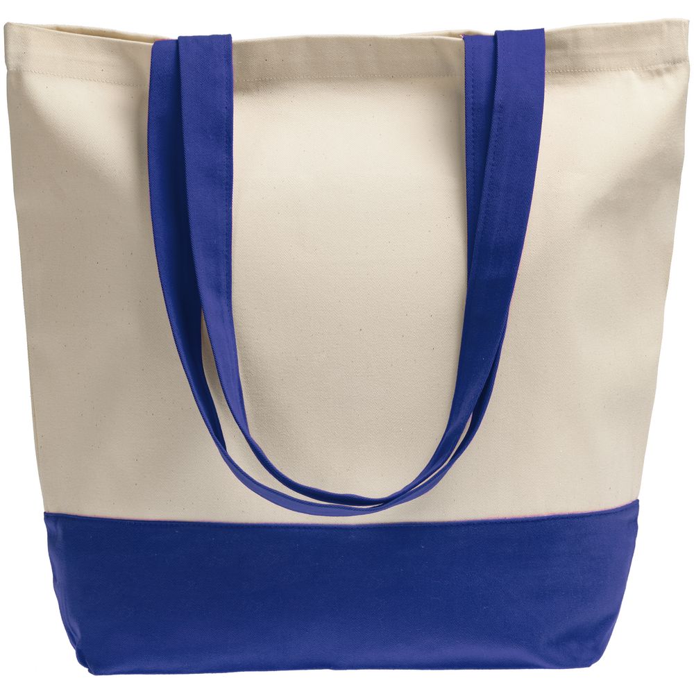 Сумка для покупок на молнии Shopaholic Zip, неокрашенная с синим (Миниатюра WWW (1000))