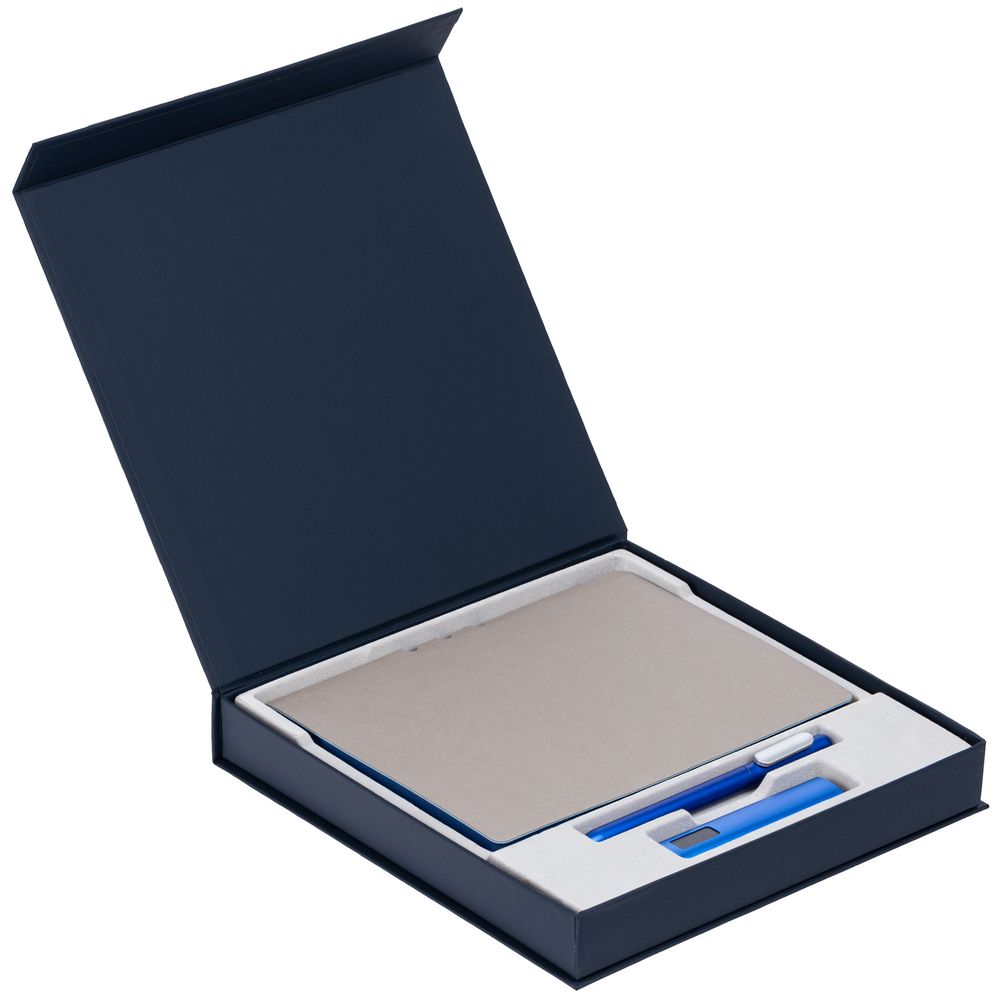 Коробка Memoria под ежедневник, аккумулятор и ручку, синяя (Миниатюра WWW (1000))