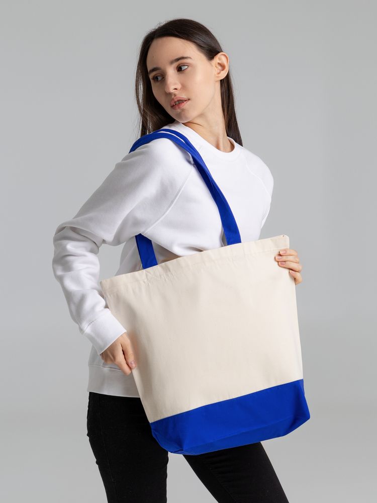 Холщовая сумка Shopaholic, темно-синяя (Миниатюра WWW (1000))