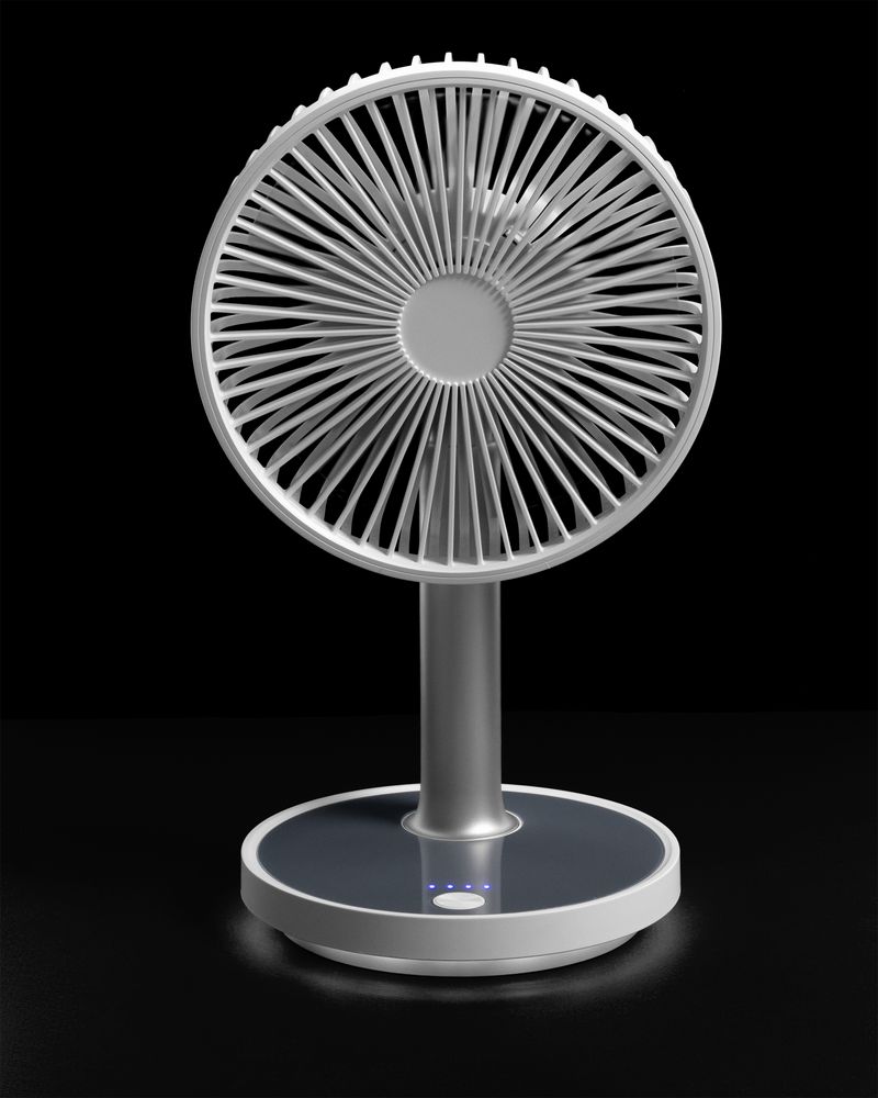 Настольный беспроводной вентилятор с подсветкой inBreeze, белый c серым (Миниатюра WWW (1000))