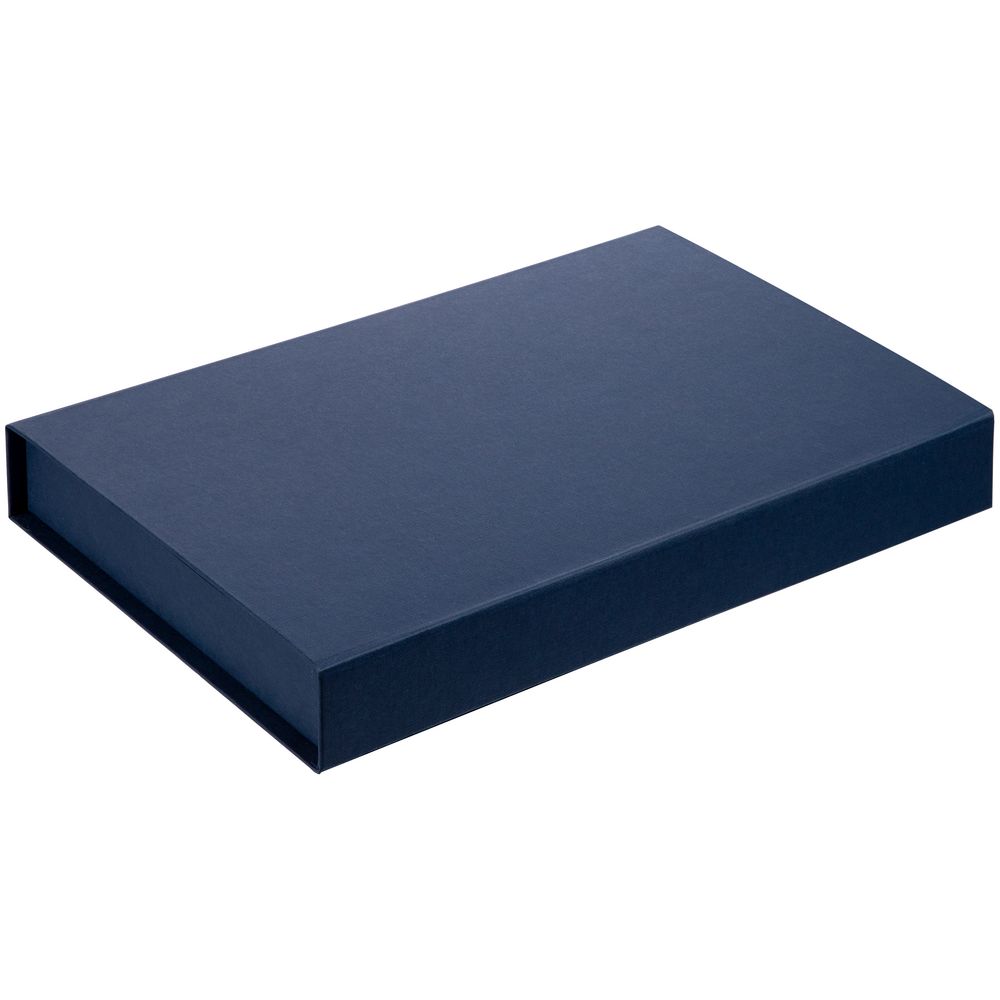 Коробка Silk с ложементом под ежедневник 15х21 и ручку, синяя (Миниатюра WWW (1000))