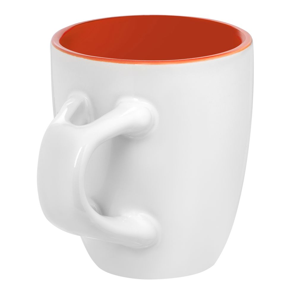 Кофейная кружка Pairy с ложкой, оранжевая с белой (Миниатюра WWW (1000))