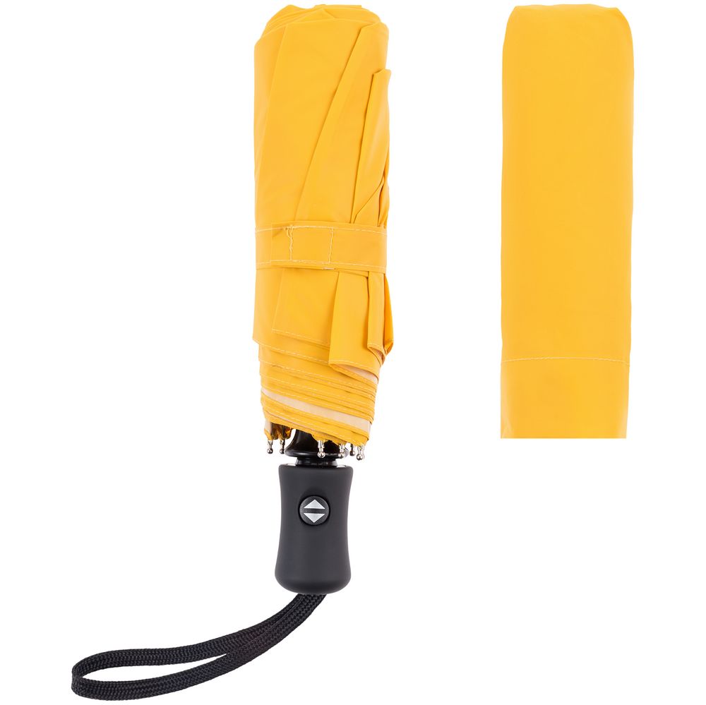 Зонт складной Manifest Color со светоотражающим куполом, желтый (Миниатюра WWW (1000))
