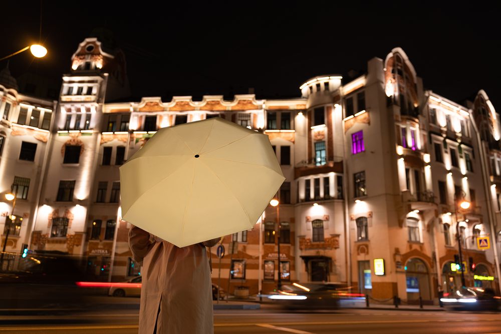 Зонт складной Manifest Color со светоотражающим куполом, желтый (Миниатюра WWW (1000))