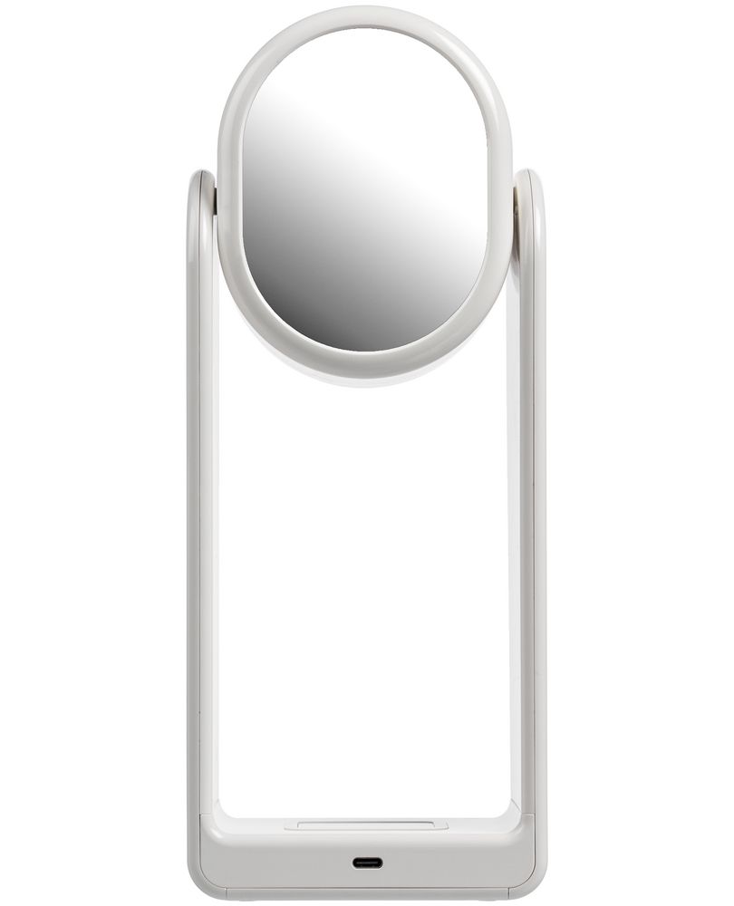 Настольная лампа с зеркалом и беспроводной зарядкой Tyro, белая (Миниатюра WWW (1000))