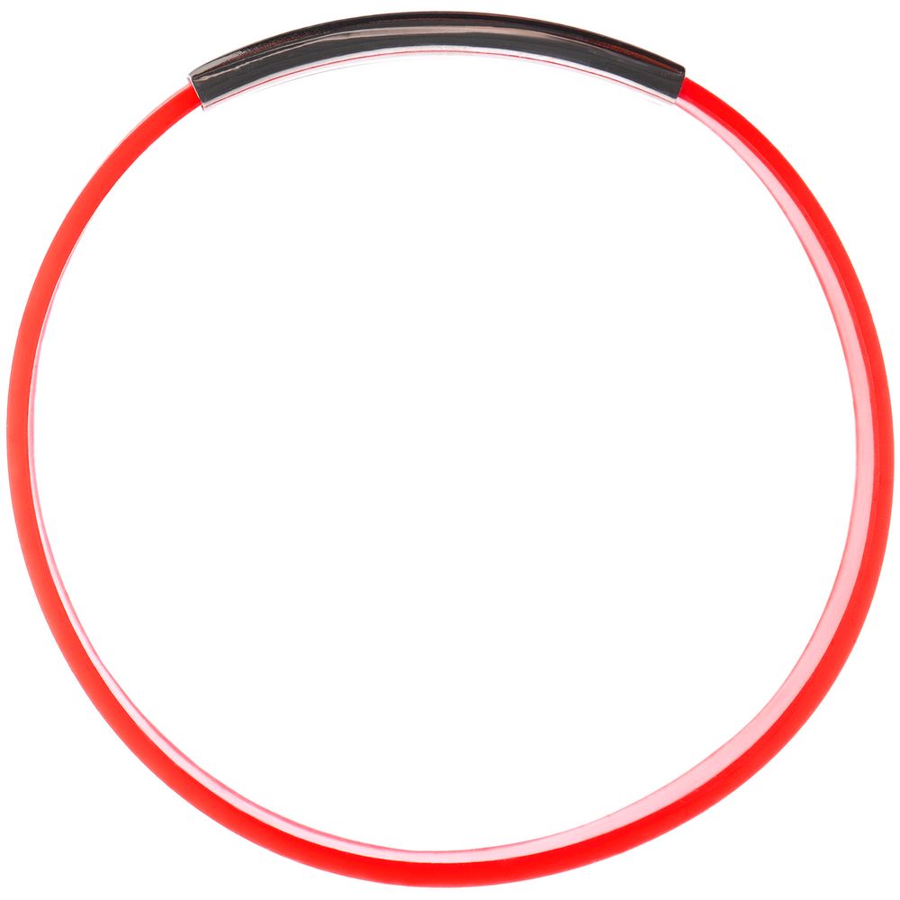 Силиконовый браслет Brisky с металлическим шильдом, красный (Миниатюра WWW (1000))