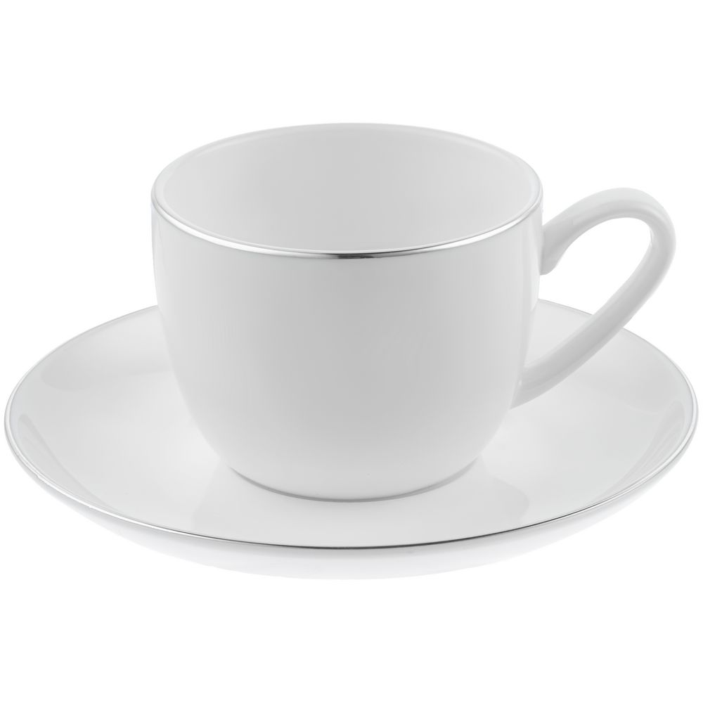 Кофейная пара Select, белая с серебристой отводкой (Миниатюра WWW (1000))