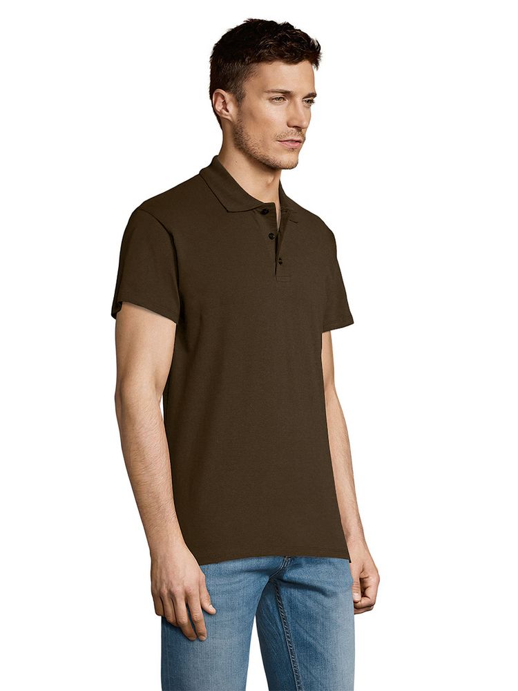 Рубашка поло мужская Summer 170, темно-коричневая (шоколад) (Миниатюра WWW (1000))
