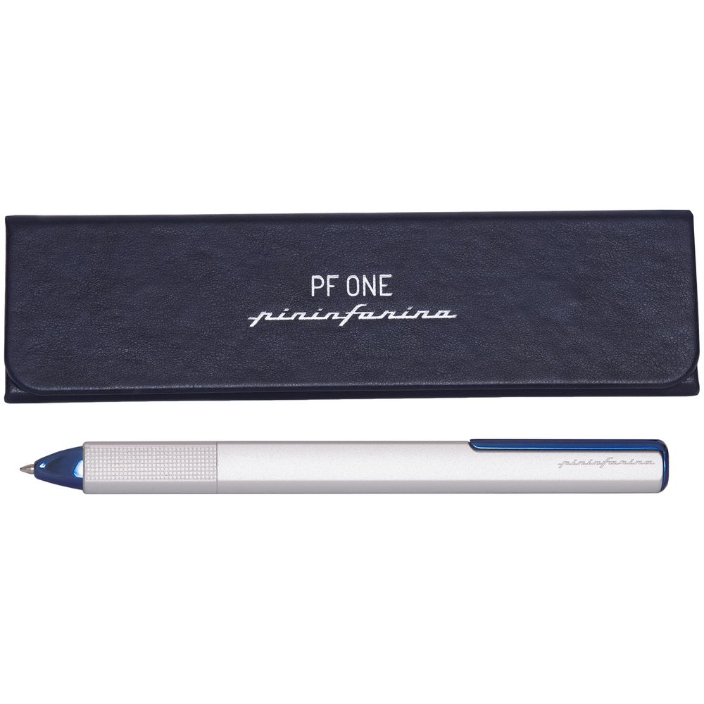 Ручка шариковая PF One, серебристая с синим (Миниатюра WWW (1000))