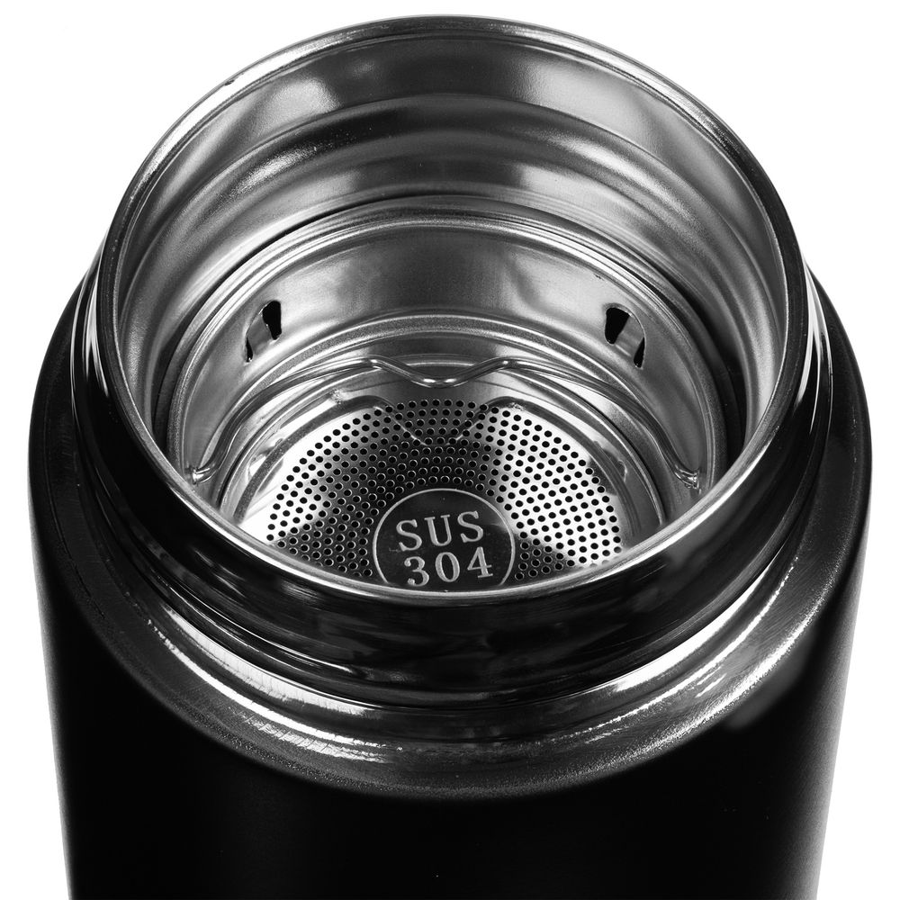 Смарт-бутылка с заменяемой батарейкой Long Therm, черная (Миниатюра WWW (1000))