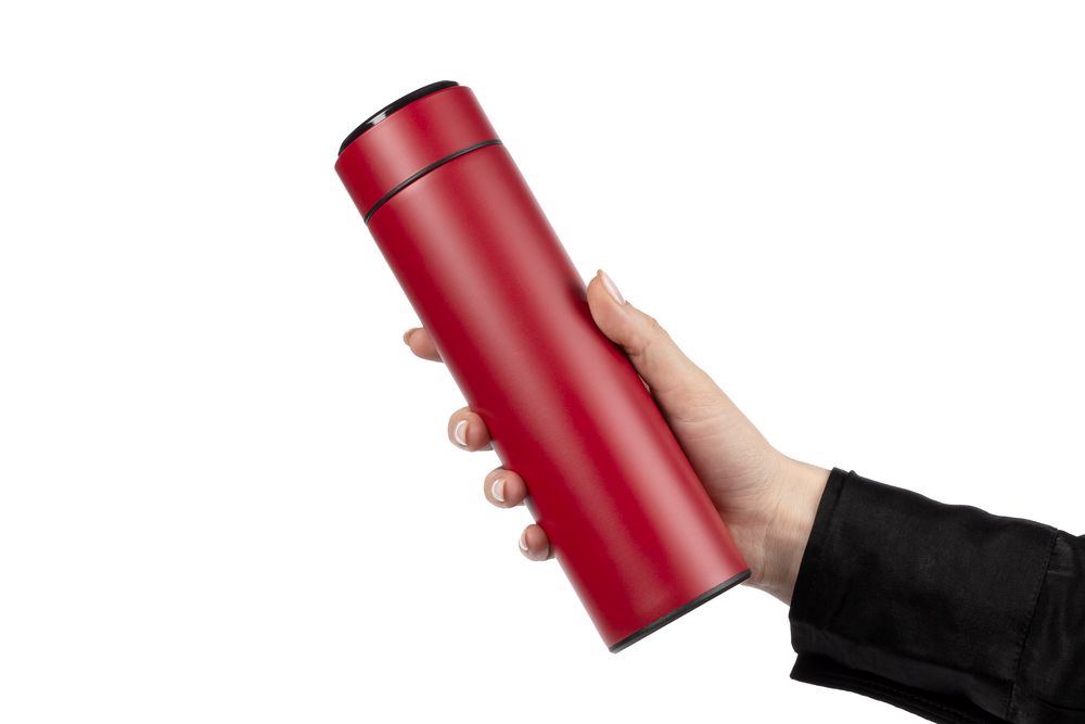 Смарт-бутылка с заменяемой батарейкой Long Therm, красная (Миниатюра WWW (1000))