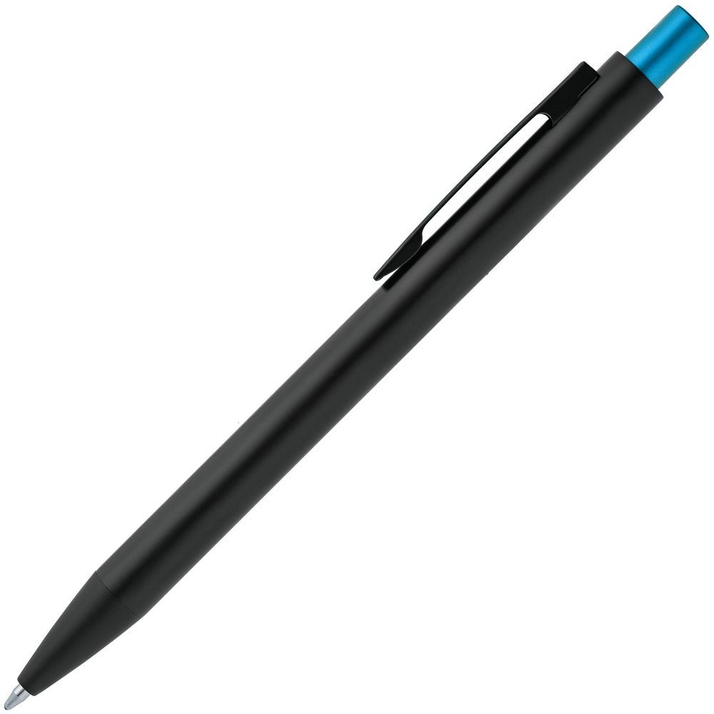 Ручка шариковая Chromatic, черная с голубым (Миниатюра WWW (1000))