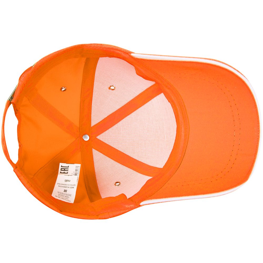 Бейсболка Canopy, оранжевая с белым кантом (Миниатюра WWW (1000))