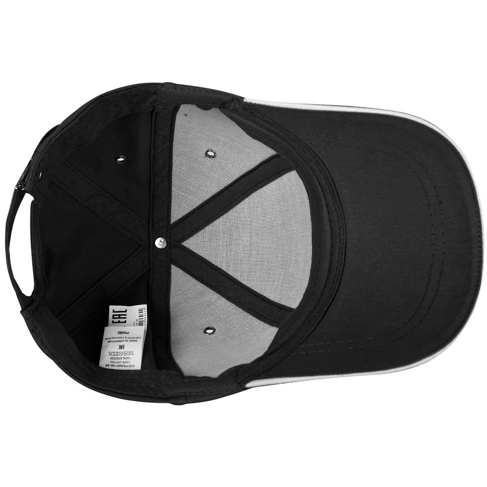 Бейсболка Canopy, черная с белым кантом (Миниатюра WWW (1000))