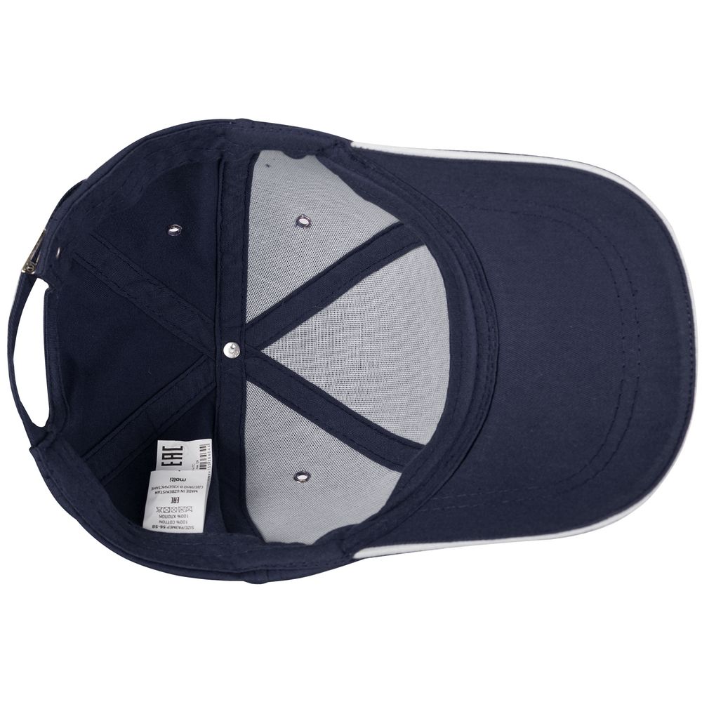 Бейсболка Canopy, темно-синяя с белым кантом (Миниатюра WWW (1000))