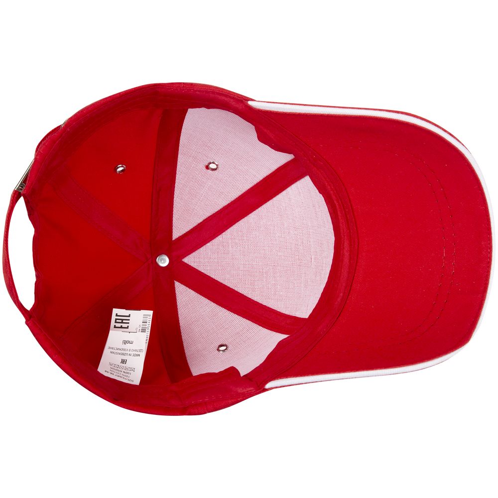 Бейсболка Canopy, красная с белым кантом (Миниатюра WWW (1000))