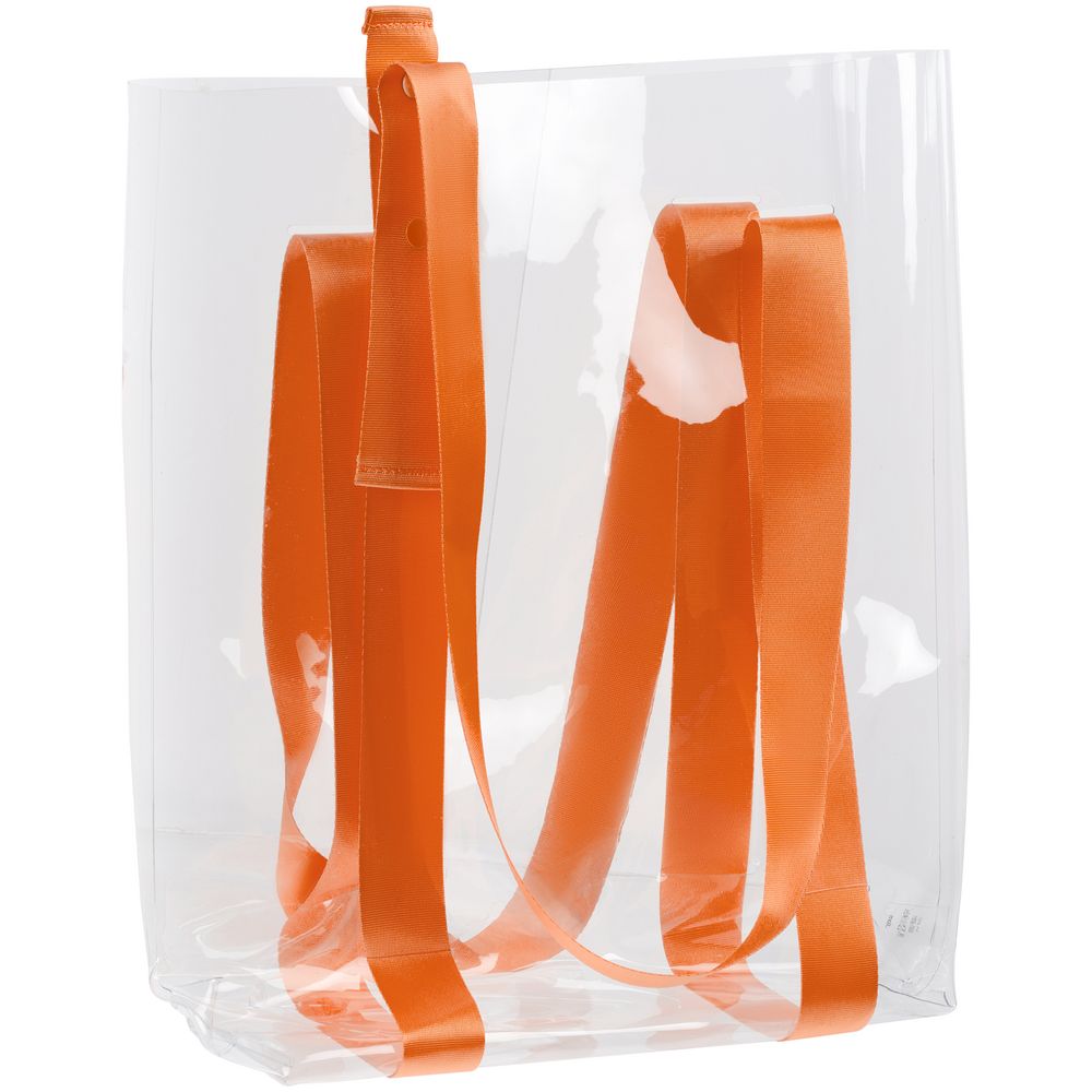 Шопер Clear Fest, прозрачный с оранжевыми ручками (Миниатюра WWW (1000))