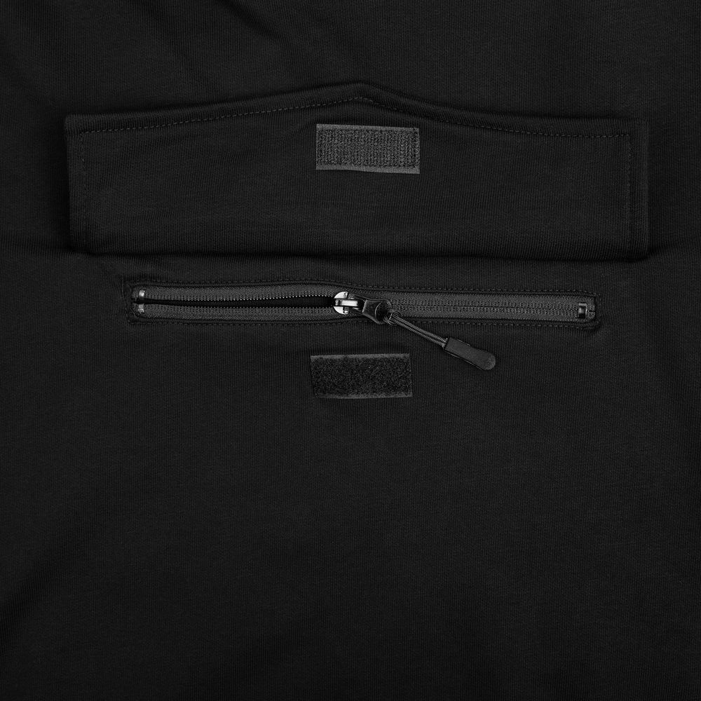 Худи унисекс с карманом на груди Chest Pocket, черное (Миниатюра WWW (1000))