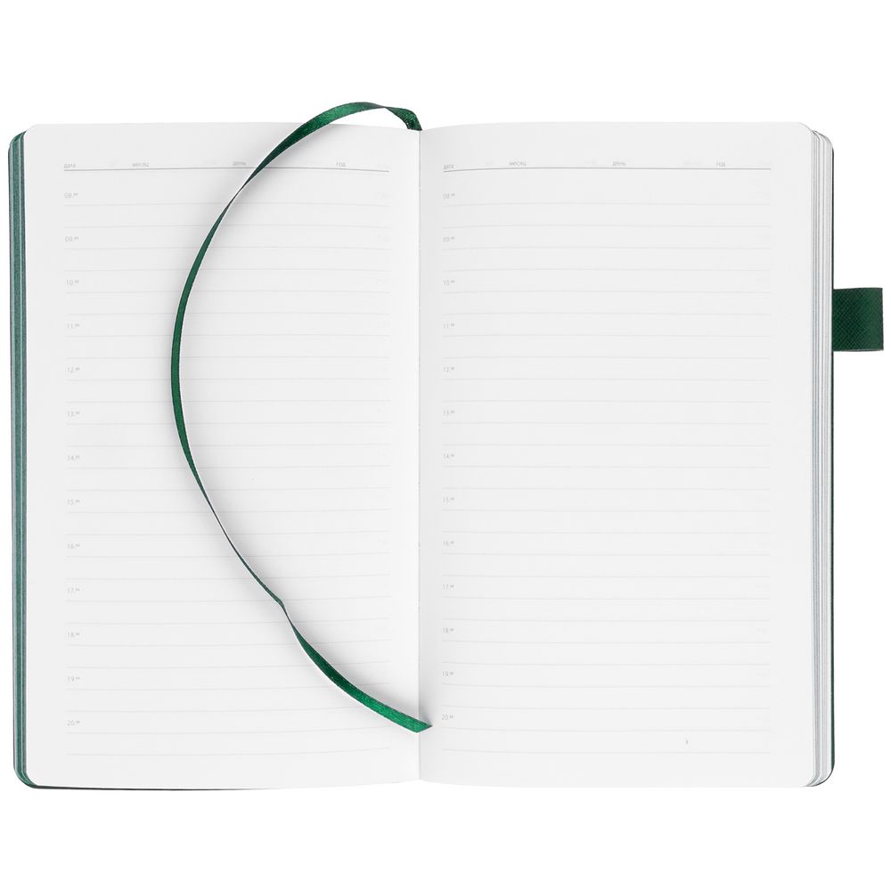 Ежедневник White Shall, недатированный, белый с зеленым (Миниатюра WWW (1000))