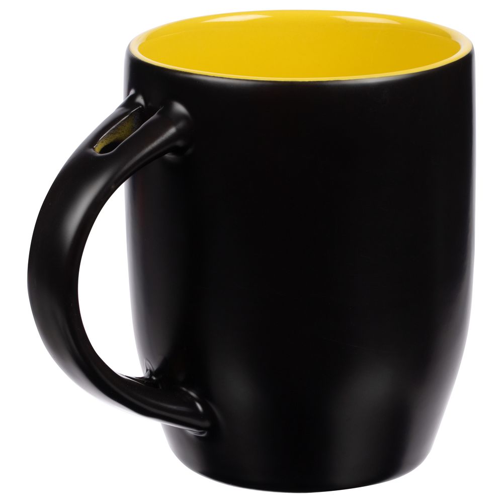 Кружка-хамелеон Melty с ложкой, черная с желтым (Миниатюра WWW (1000))