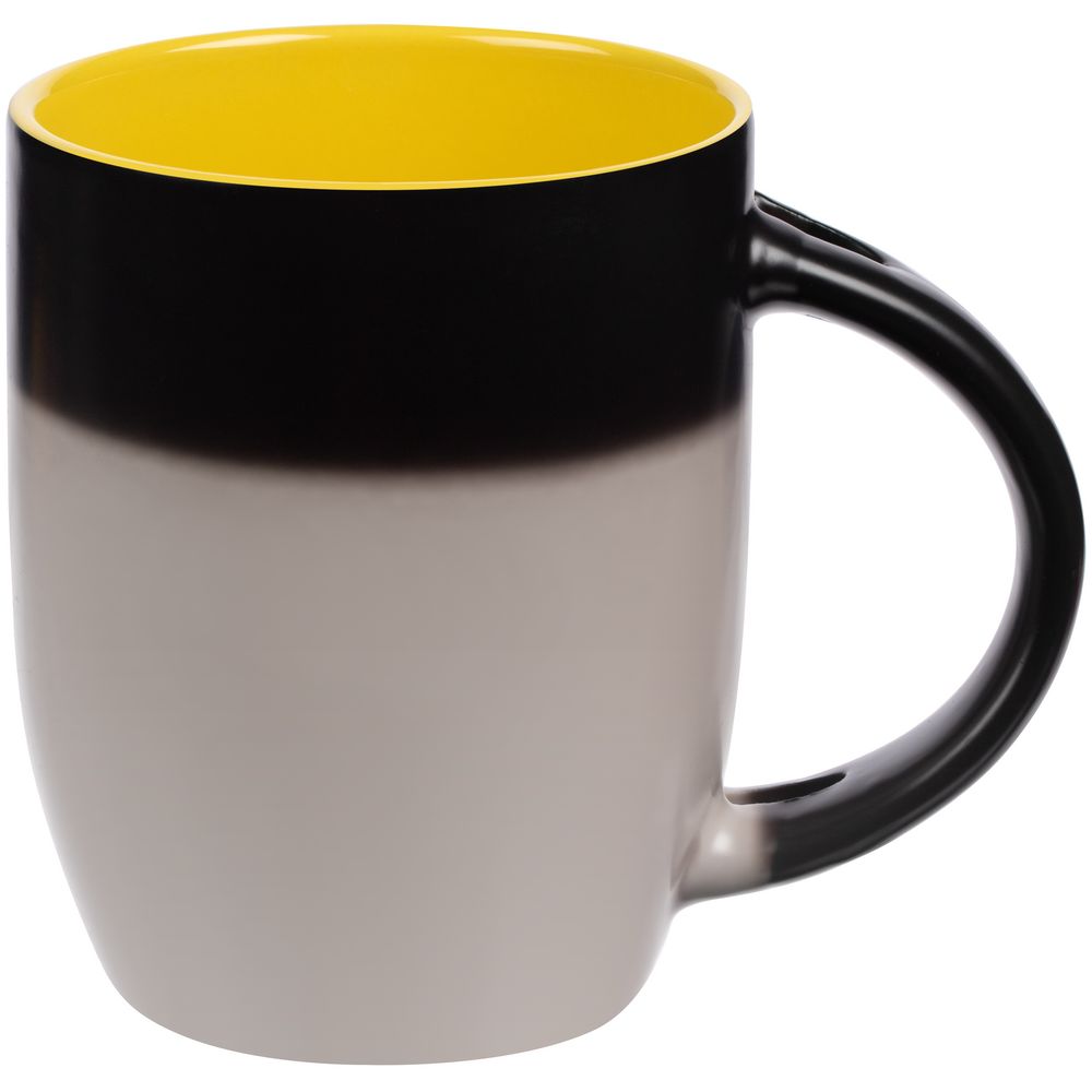 Кружка-хамелеон Melty с ложкой, черная с желтым (Миниатюра WWW (1000))