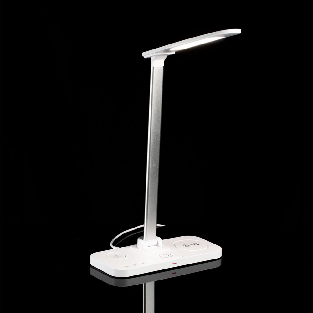 Настольная лампа с беспроводной зарядкой Power Light, белая (Миниатюра WWW (1000))