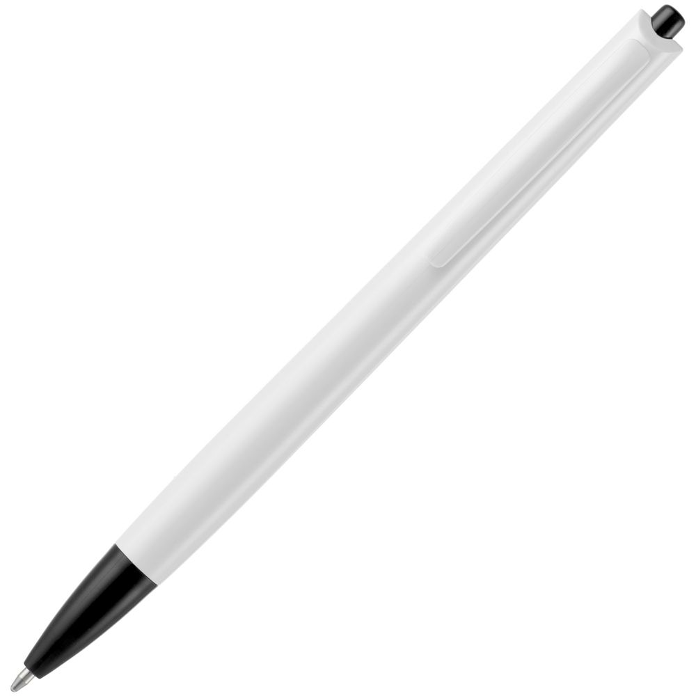 Ручка шариковая Tick, белая с черным (Миниатюра WWW (1000))