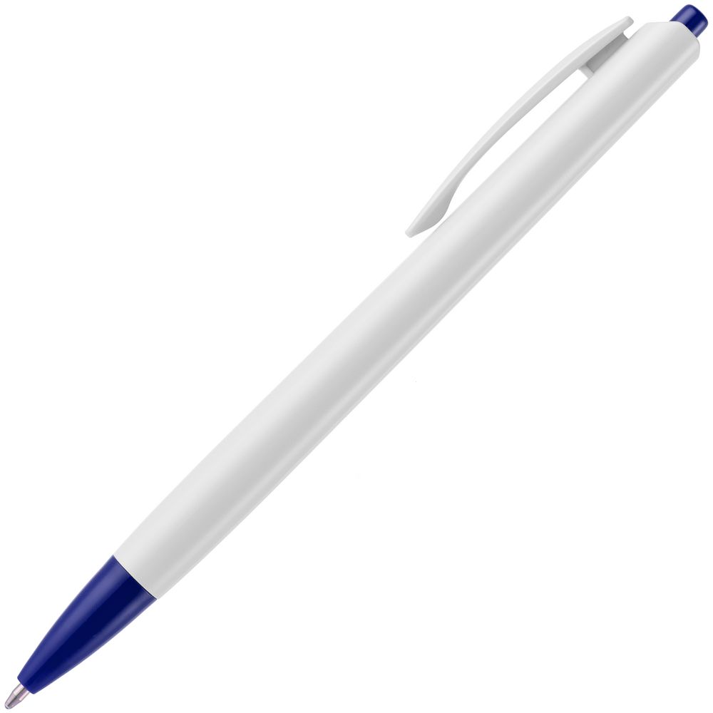 Ручка шариковая Tick, белая с синим (Миниатюра WWW (1000))