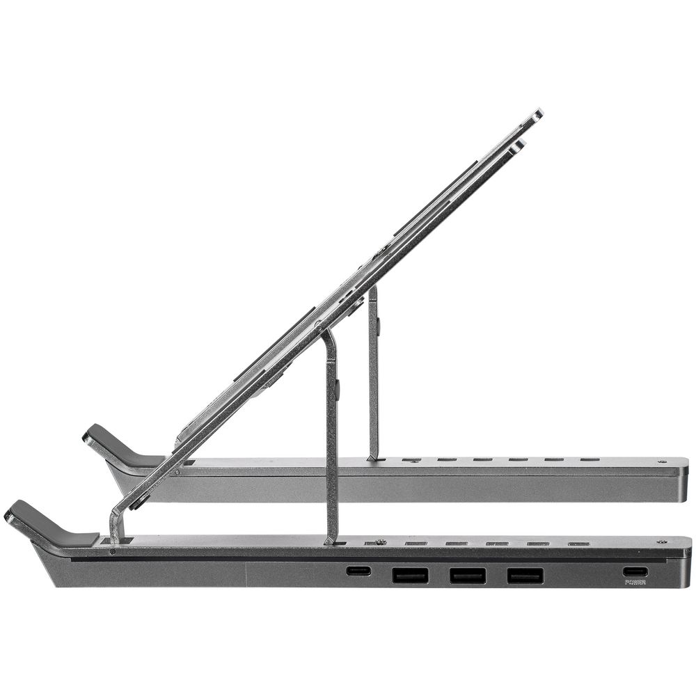 Подставка для ноутбука с USB-хабом Scaffold Hub, серебристый металлик (Миниатюра WWW (1000))