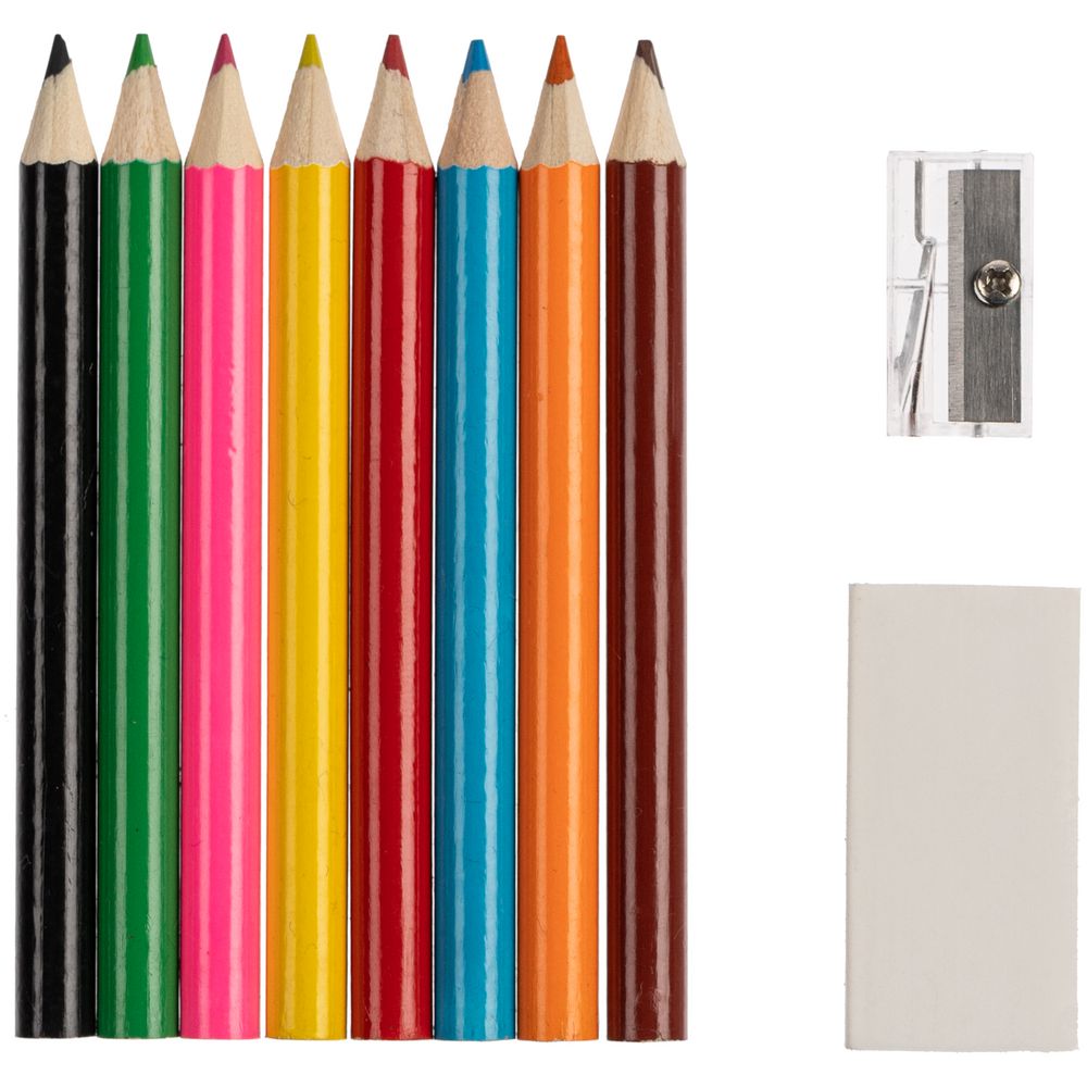Набор Hobby с цветными карандашами, ластиком и точилкой, красный (Миниатюра WWW (1000))
