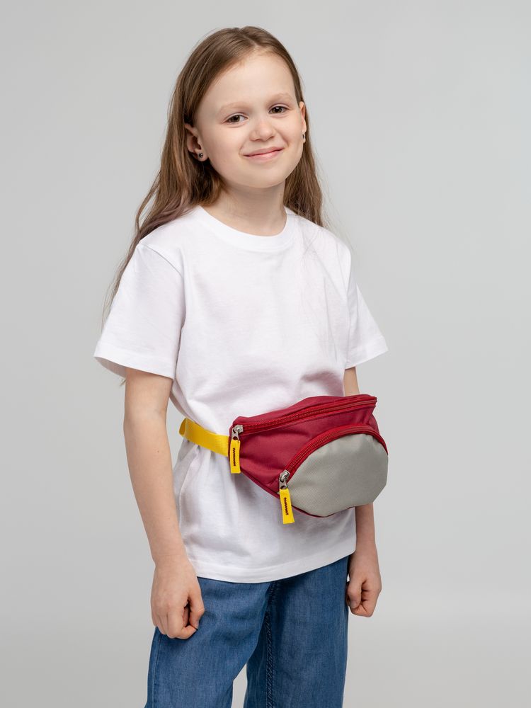 Поясная сумка детская Kiddo, бордовая с серым (Миниатюра WWW (1000))