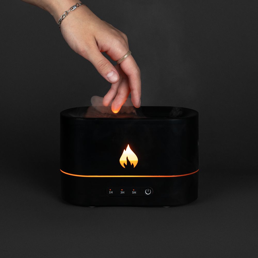 Увлажнитель-ароматизатор с имитацией пламени Fuego, черный (Миниатюра WWW (1000))