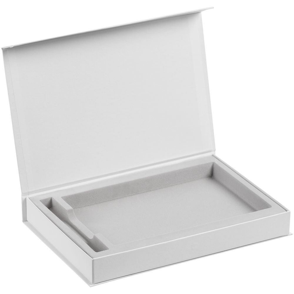Коробка Silk с ложементом под ежедневник 13x21 см и ручку, белая (Миниатюра WWW (1000))