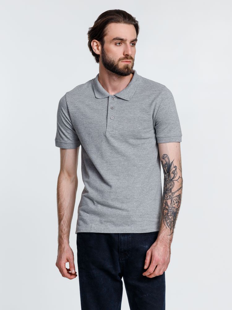 Рубашка поло мужская Adam, серый меланж (Миниатюра WWW (1000))