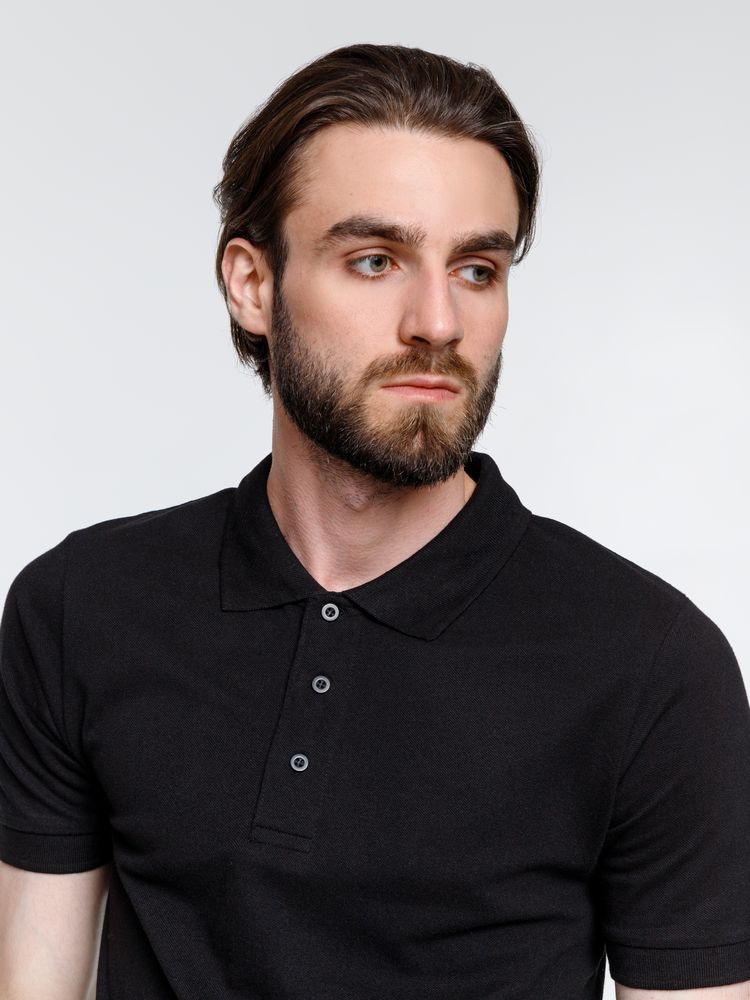 Рубашка поло мужская Adam, черная (Миниатюра WWW (1000))