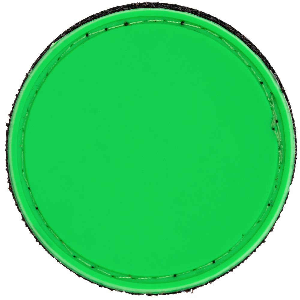 Лейбл из ПВХ с липучкой Menteqo Round, зеленый неон (Миниатюра WWW (1000))
