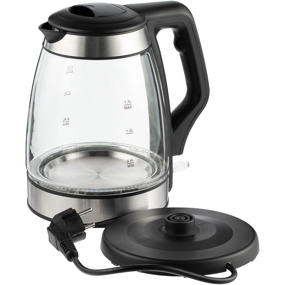 Электрический чайник Lumimore, стеклянный, серебристо-черный (Миниатюра WWW (1000))