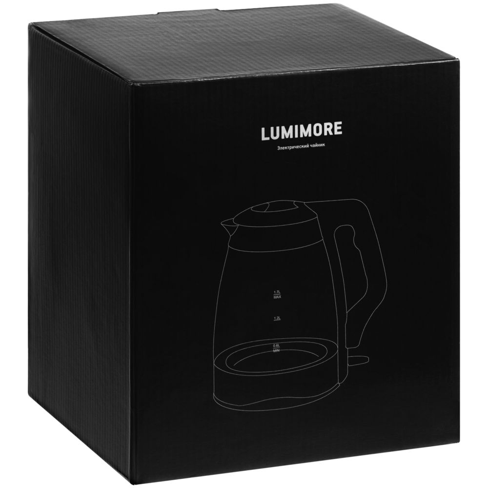 Электрический чайник Lumimore, стеклянный, серебристо-черный (Миниатюра (упак) (1000))