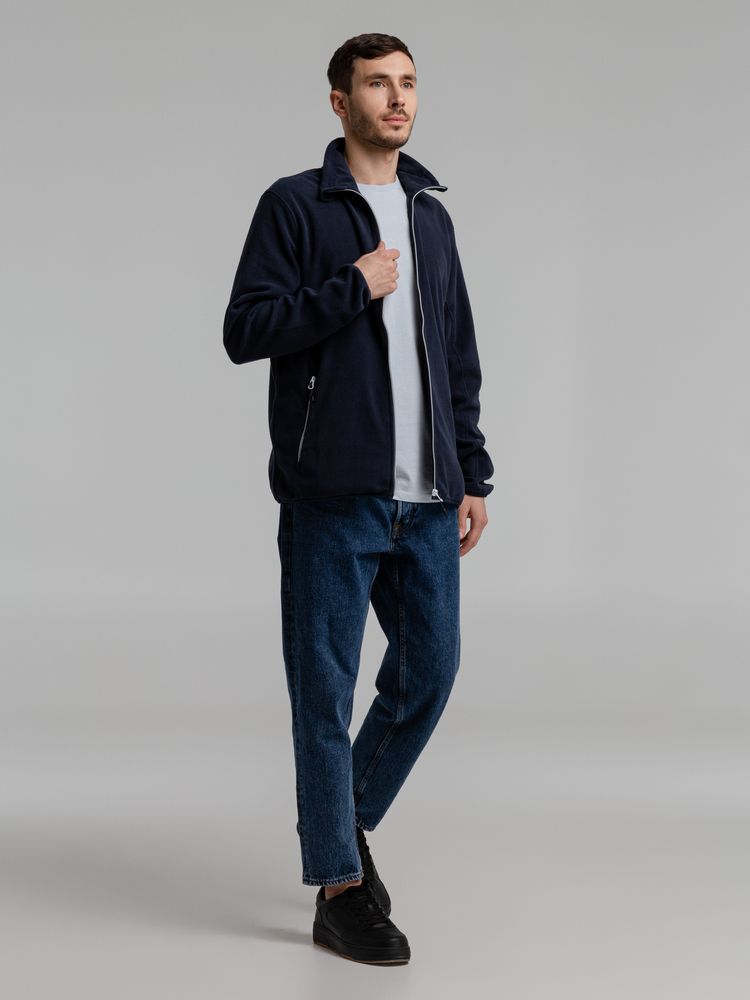 Куртка флисовая мужская Twohand, темно-синяя (Миниатюра WWW (1000))