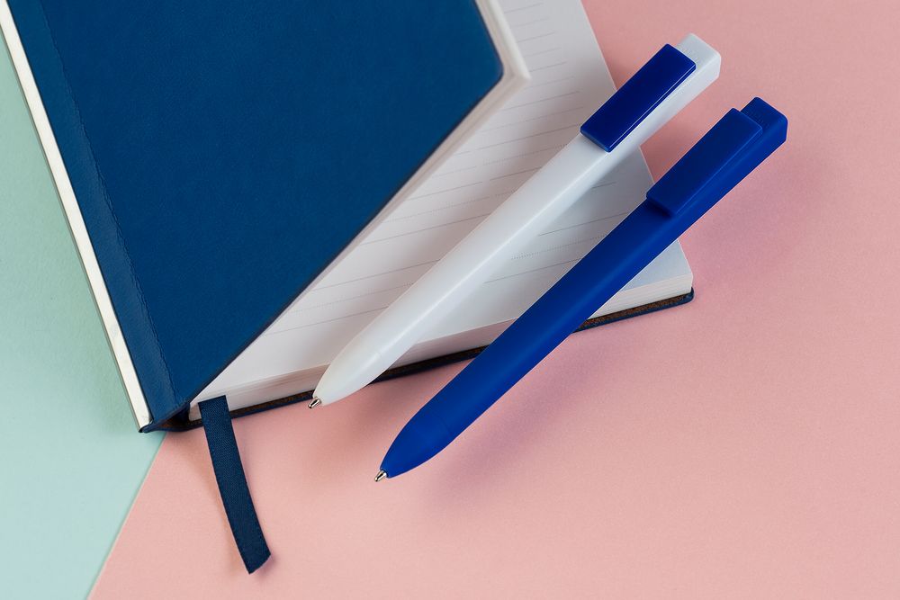 Ручка шариковая Swiper SQ, белая с синим (Миниатюра WWW (1000))
