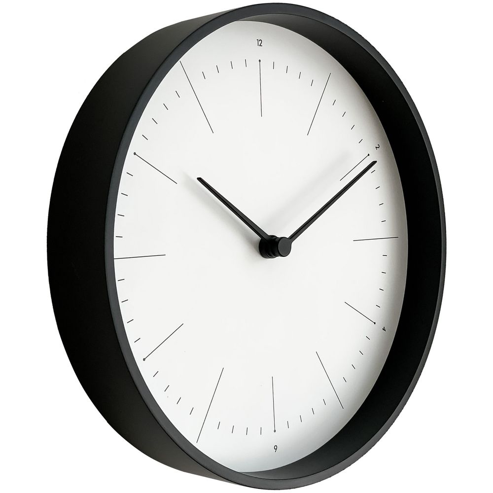 Часы настенные Lacky, белые с черным (Миниатюра WWW (1000))